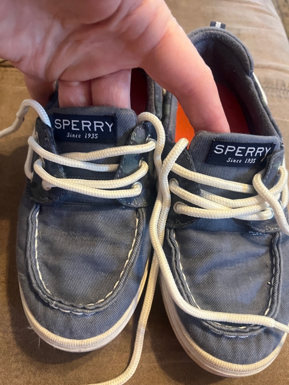Sperry Faded Blue Canvas Boat Shoes -great condition!